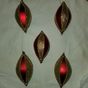 Red and Gold Beaded Sparkle Ornaments
